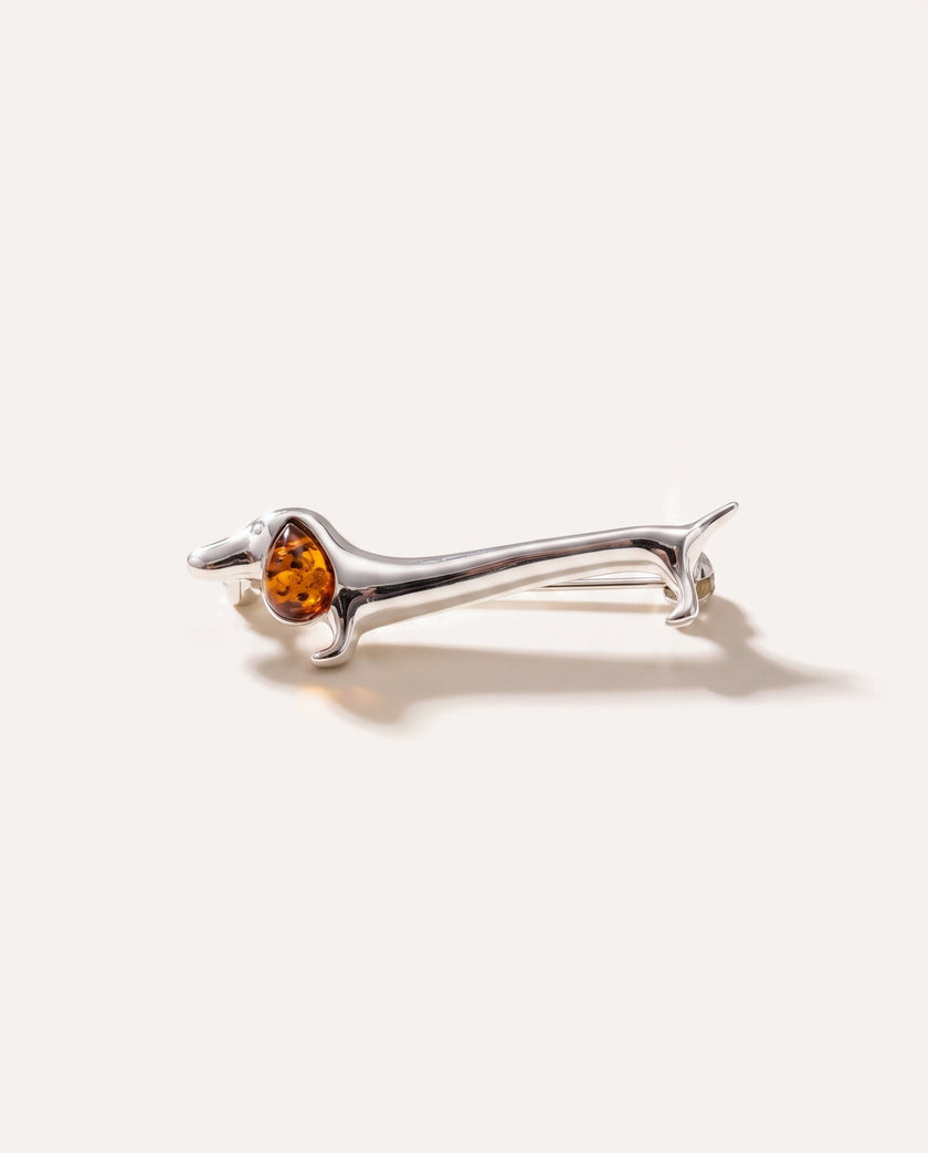 Dachshund Amber Dog Brooch