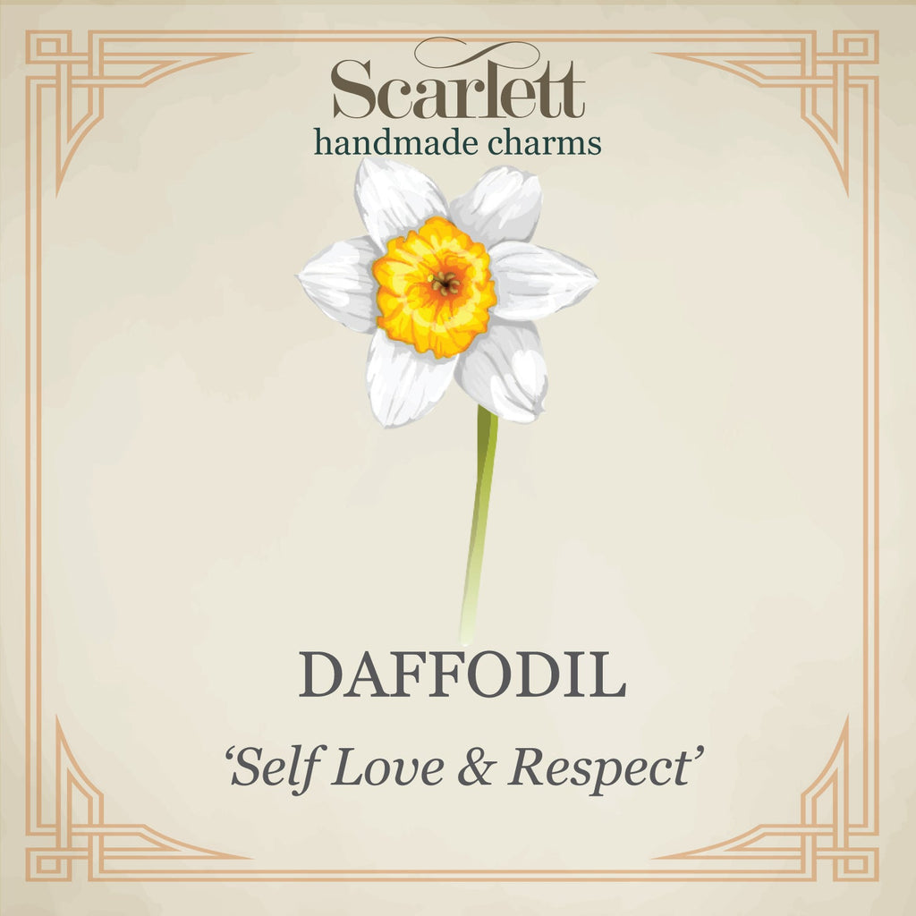 Daffodil Flower Silver Charm