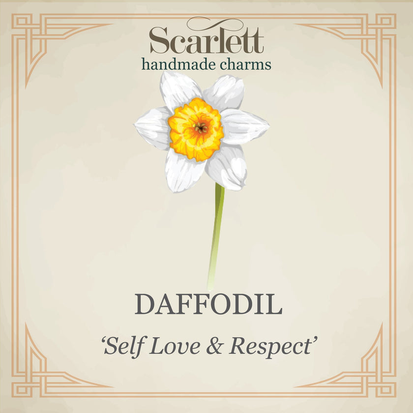 Daffodil Flower Silver Charm