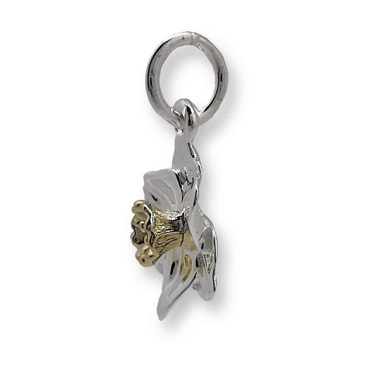 Osterglocken-Blume Silber & Massivgold Charm