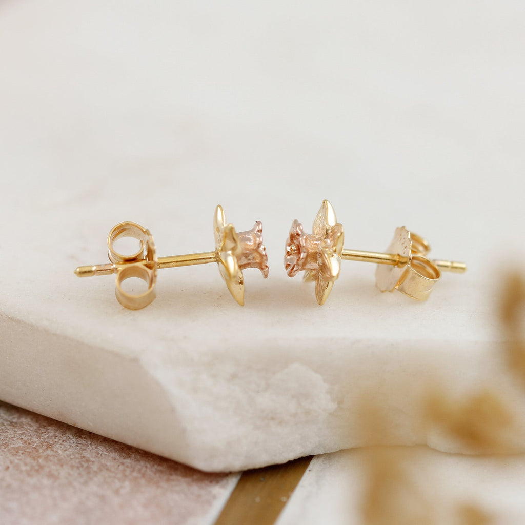 Daffodil Gold Vermeil Silver Studs