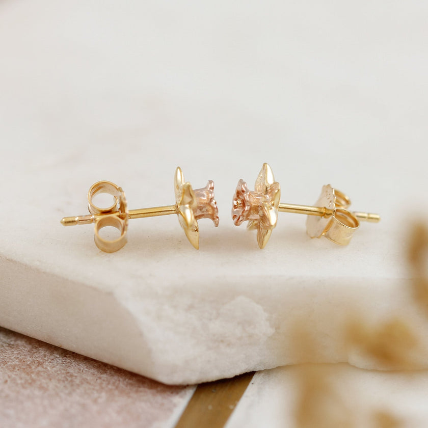 Daffodil Gold Vermeil Silver Studs
