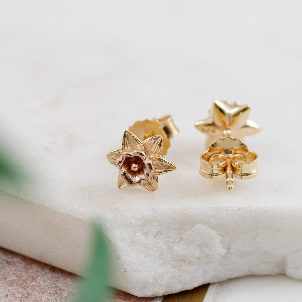 Daffodil Gold Vermeil Silver Studs