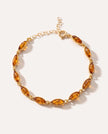 Zierliches Armband aus vergoldetem Silber mit Bernstein