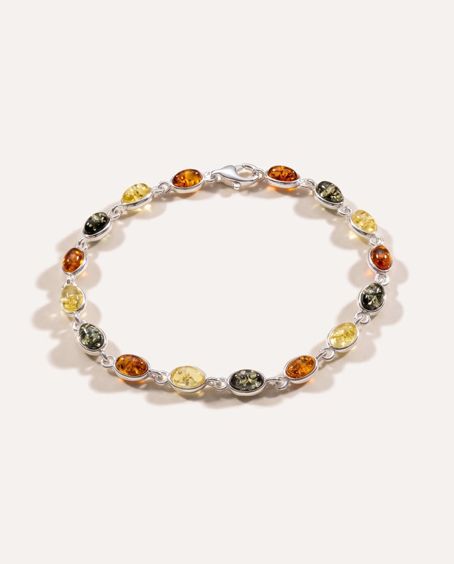 Fijne veelkleurige barnstenen armband