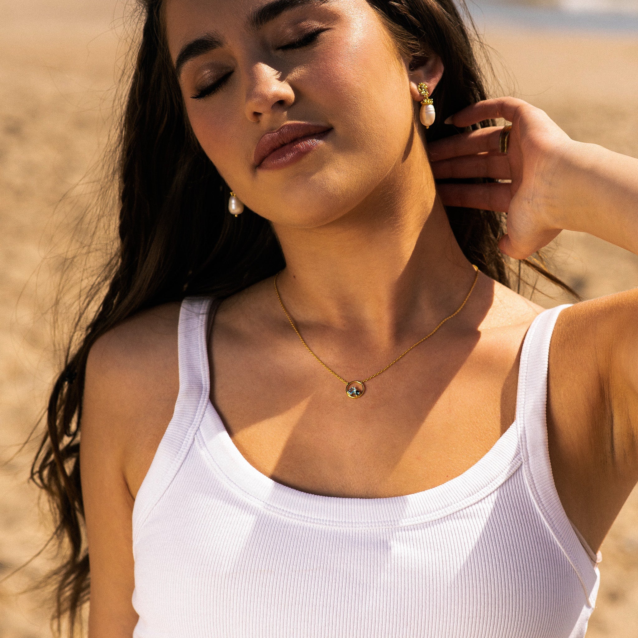 Gold Baroque Pearl Earrings - Lyra