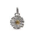 Daisy Flower Silver & Solid Gold Charm