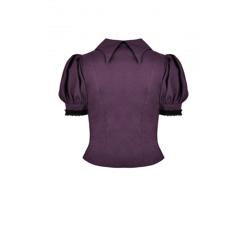 Dark in Love Druantia Puff Sleeve Blouse - Deep Purple