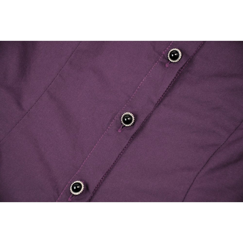 Dark in Love Druantia Puff Sleeve Blouse - Deep Purple