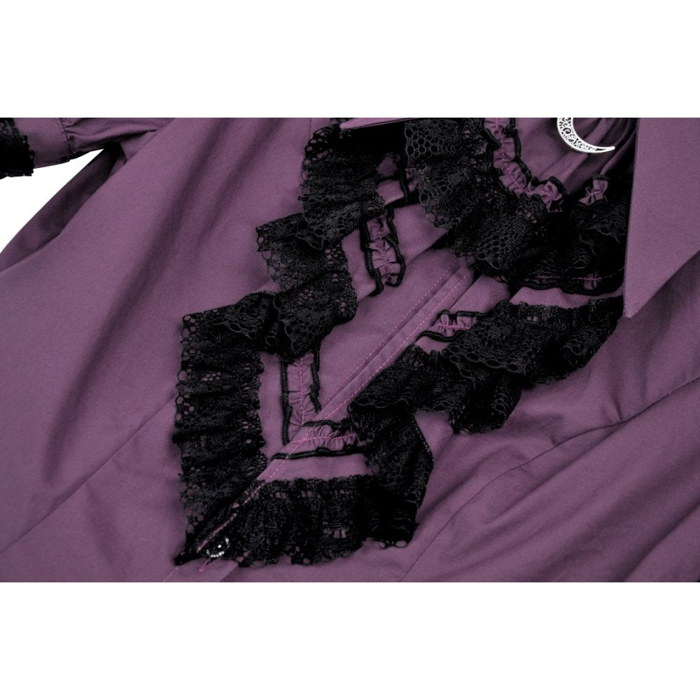 Dark in Love Druantia Puff Sleeve Blouse - Deep Purple