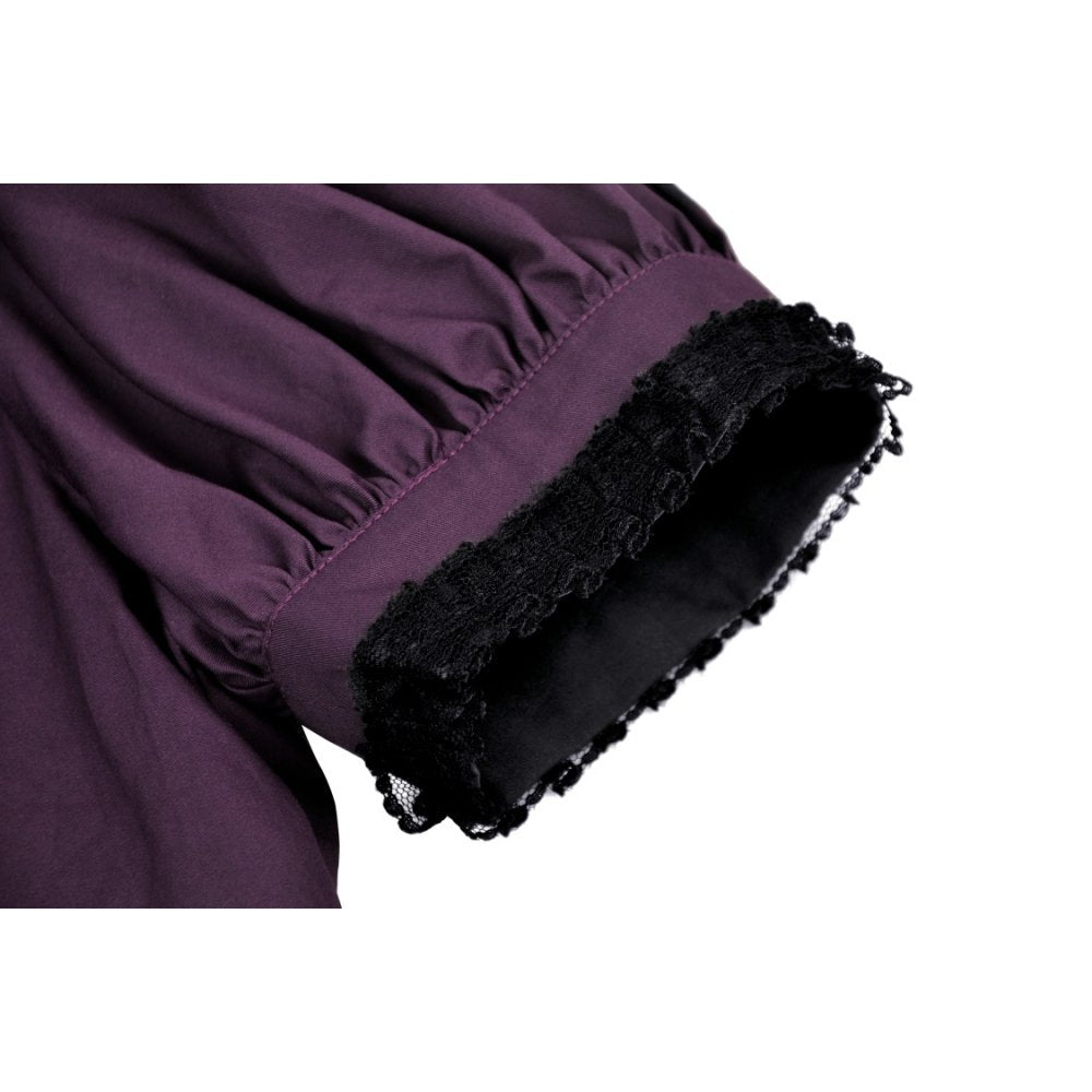 Dark in Love Druantia Puff Sleeve Blouse - Deep Purple