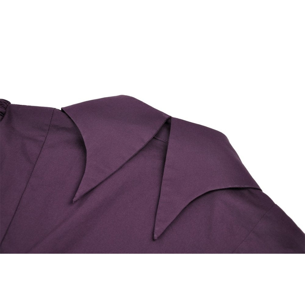 Dark in Love Druantia Puff Sleeve Blouse - Deep Purple