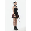 Dark in Love Nyssa Black & Red Strap Detail Goth Mini Dress