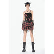 Dark in Love Punk Black and Tartan Cross Strap Nevida Top