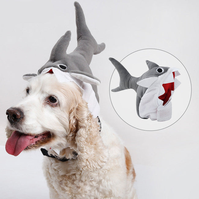 Sombrero de tiburón para mascotas de Halloween, tocado de transformación súper lindo y adorable