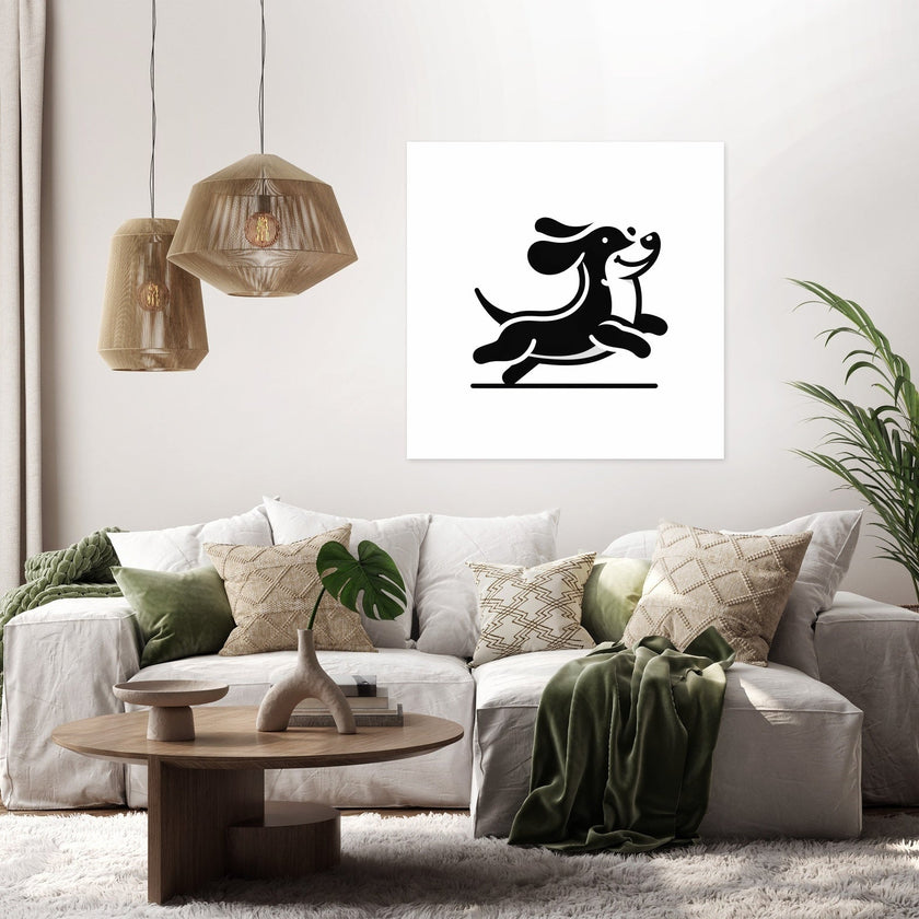 Joyful Sausage Dog Canvas
