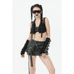 Dark in Love Evangeline Buckled Utility Crop Top in Black