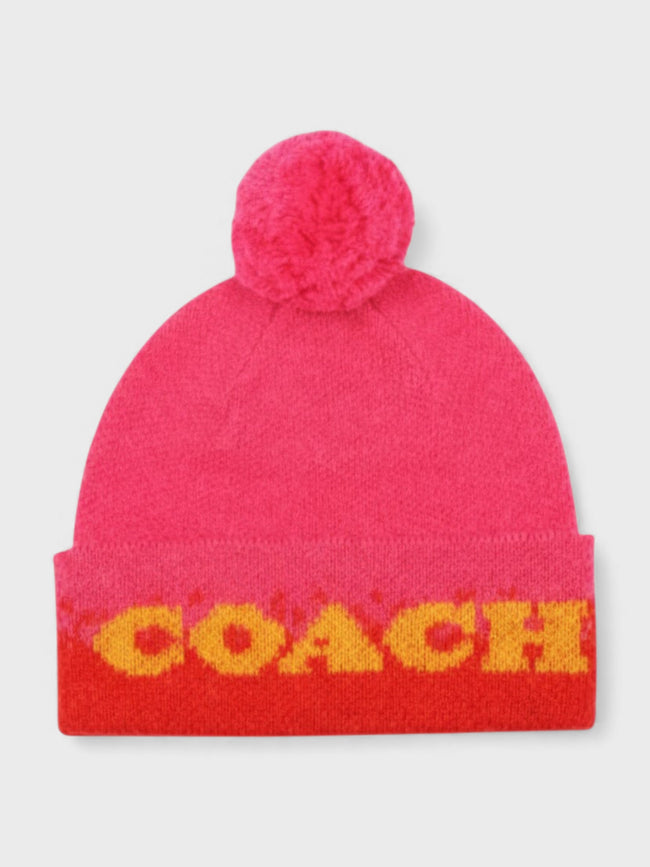 Czapka z pomponem Coach Colour-Blocked Ombré