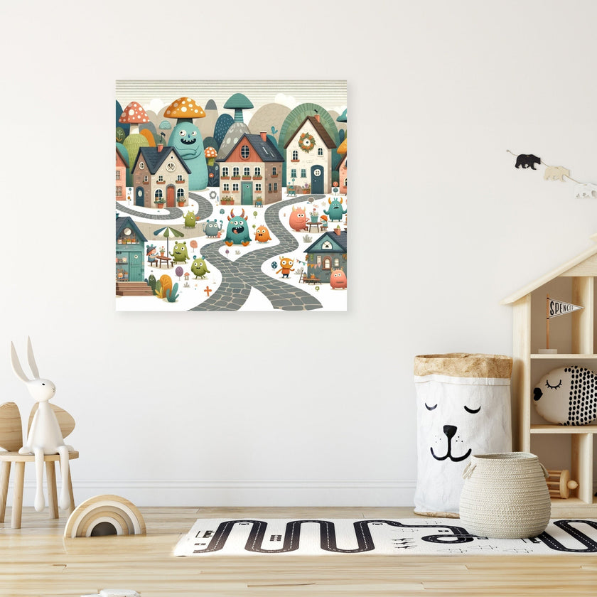 Monster Village Canvas