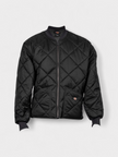 Diamond Quilted Bomber Jacket Black