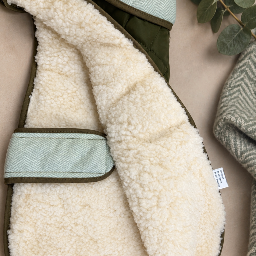 Vadderat hundtäcke - Khaki Tweed