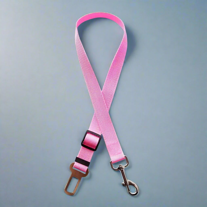 Dog Seat Belt Restraint - Pastel Pink