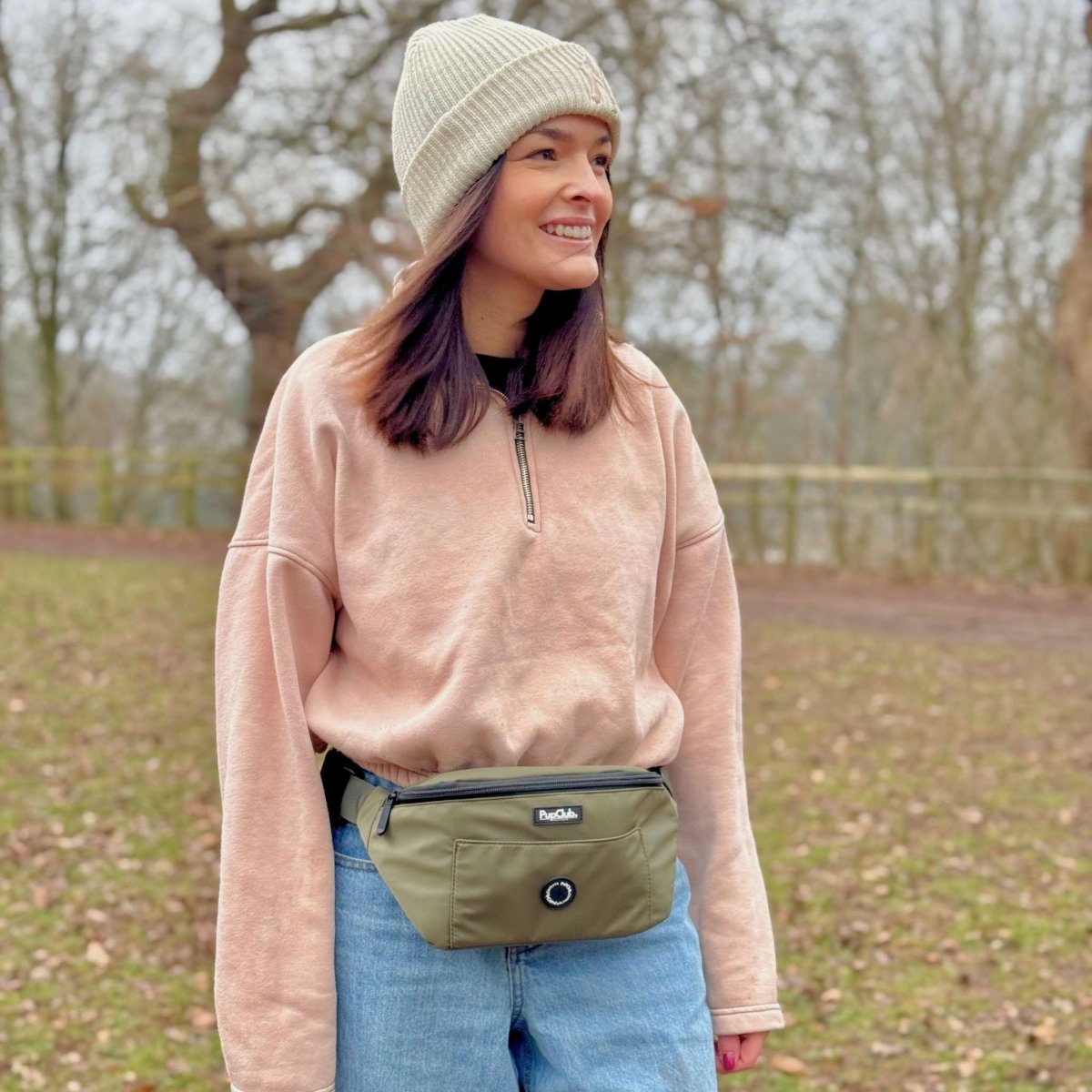 Dog Walking Bum Bag - Khaki Green