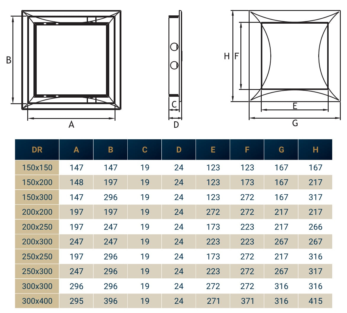 Access Panel Door PP, White 150mm x 150mm