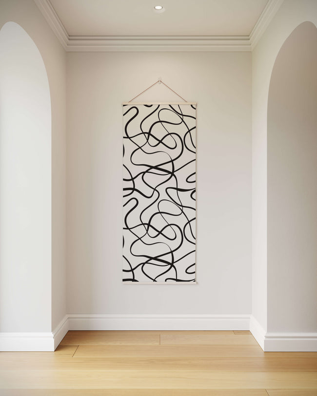 Large Abstract Wavy Line Tapestry