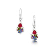 Mixed Flower Teardrop Dangle Drop Earrings