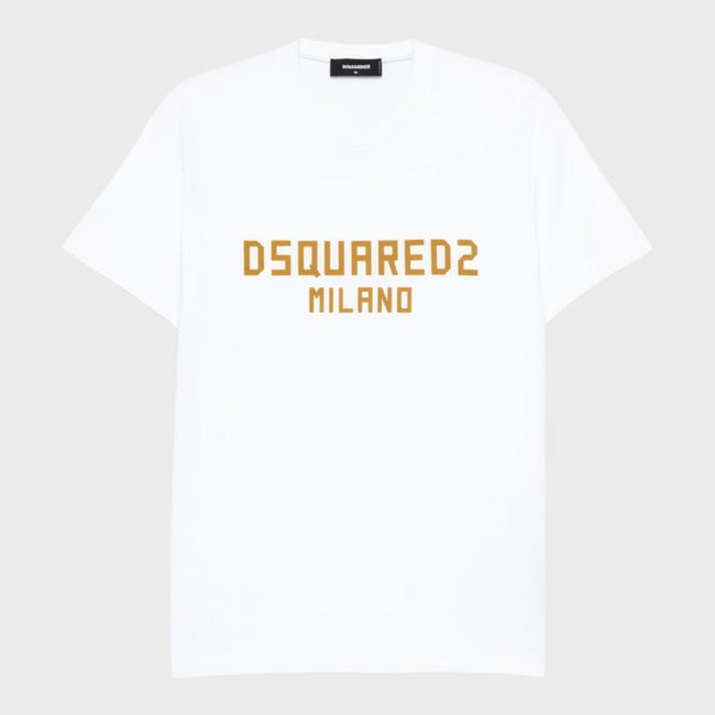 Milano Logo T-Shirt Print White Ochre