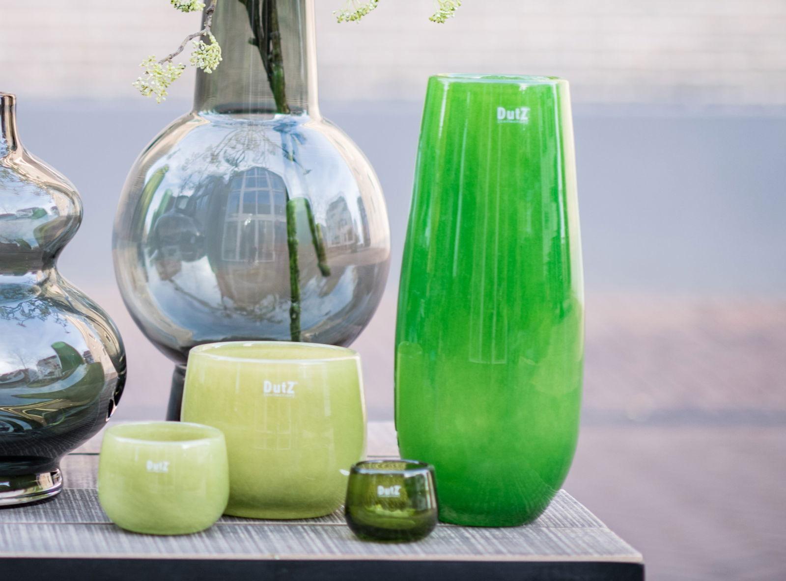 Glass Vase ROBERT -  H50 D14 cm - JUNGLE GREEN Colour by DutZ