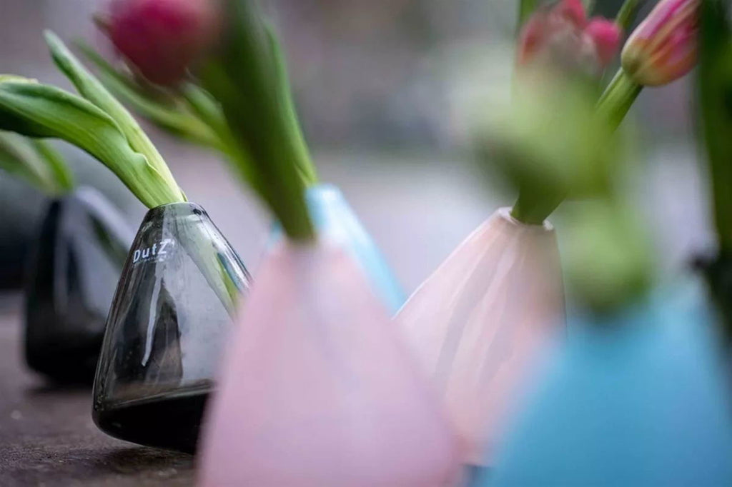 TUMBLING VASE - H12 D10 cm - SMOKE Glass