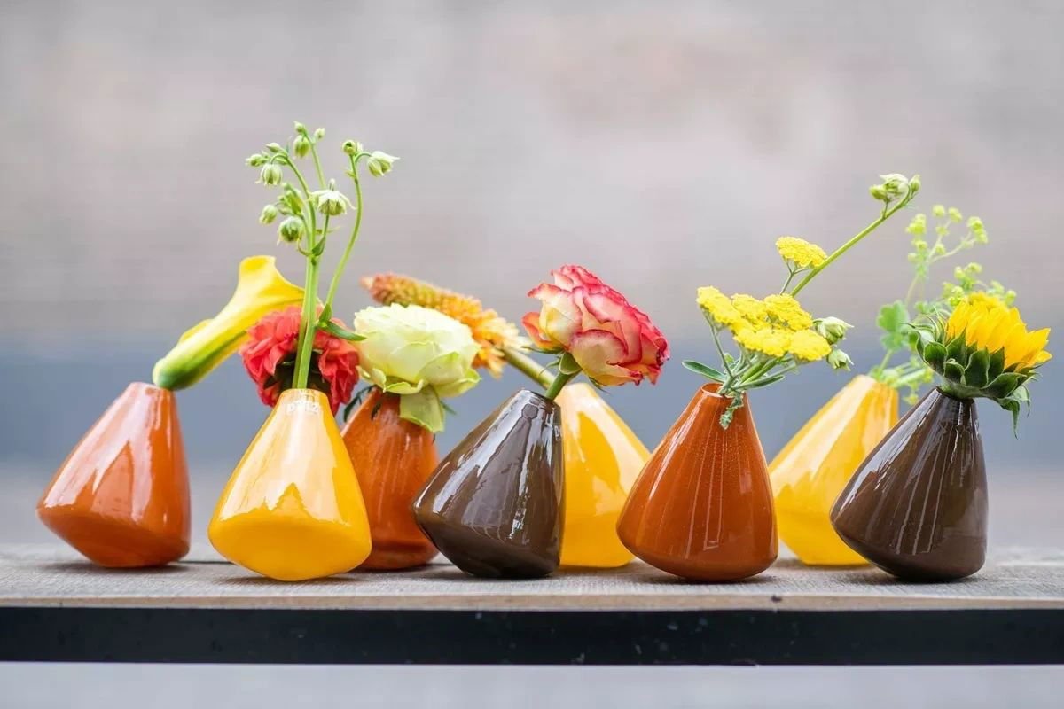 TUMBLING VASE - H12 D10 cm - PLUM