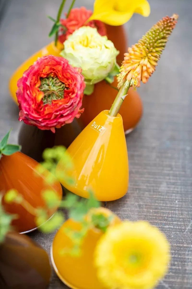 TUMBLING Vase- H12 D10 cm - WARM ORANGE