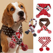 Christmas Pet Scarf Contrast Color Striped Red Snowflake Fur Ball Warm And Comfortable
