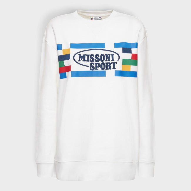 Sudadera de algodón con logo blanco multicolor