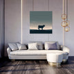 Highland Cow Dusk Silhouette Canvas