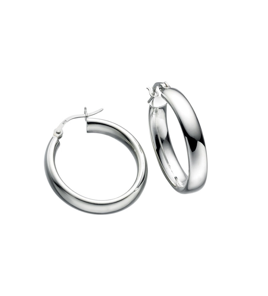 Beginnings Oval Tube Hoop Earrings 20mm
