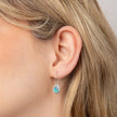 Beginnings Flower Pattern Earrings with Turquoise Background