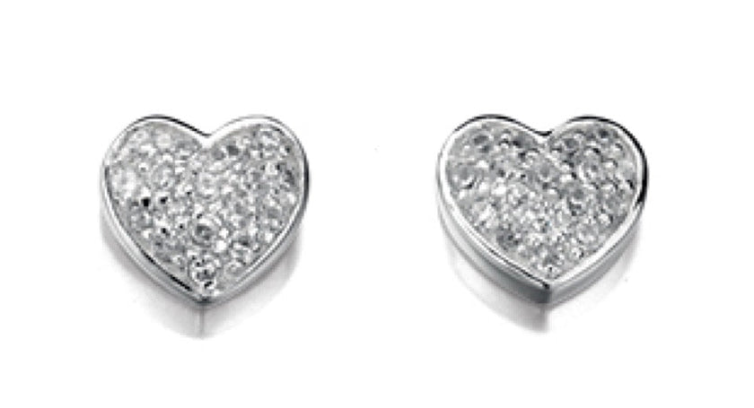 Beginnings Pave Heart Stud Earrings