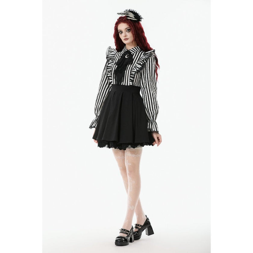 Dark in Love Striped Ruffle Gothic Lolita Dress