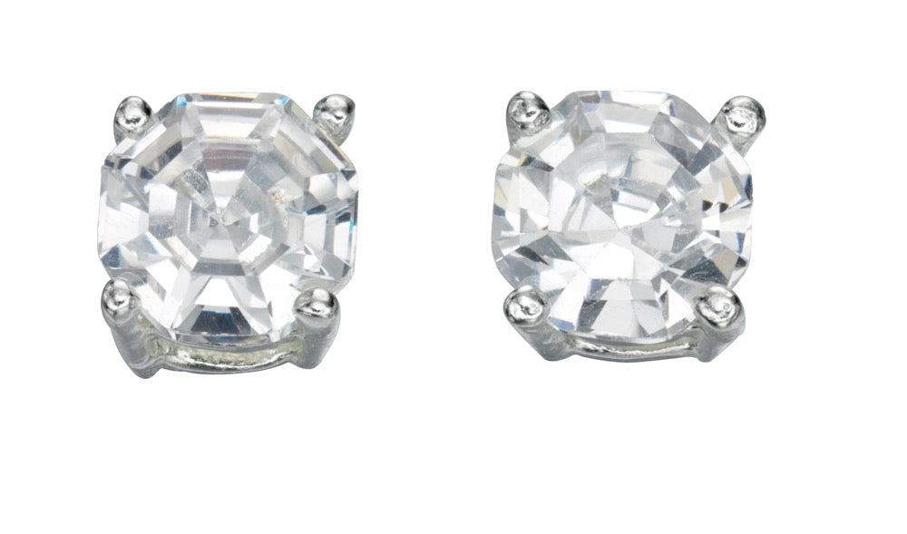 Beginnings Faceted Stud Earrings with Cubic Zirconia