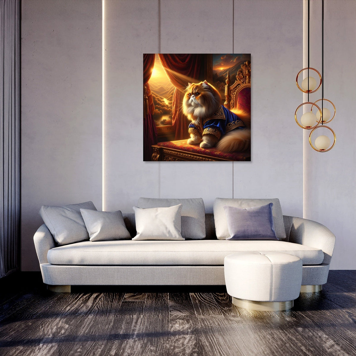 Regal Feline Contemplation Canvas