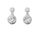 Beginnings Round Double Drop Earrings with Cubic Zirconia