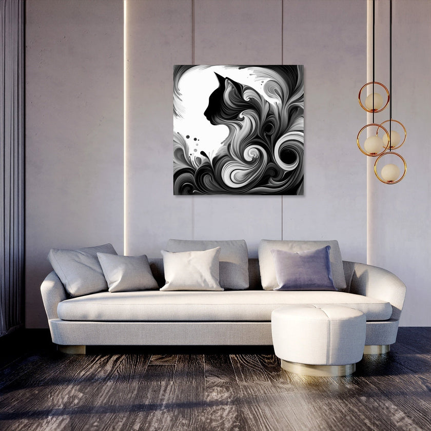 Whispering Cat Shadows Canvas