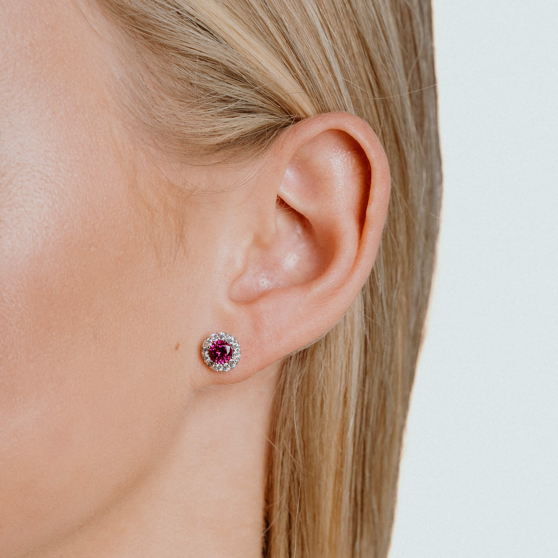 Diamonfire Round Colour Pave Stud Earrings