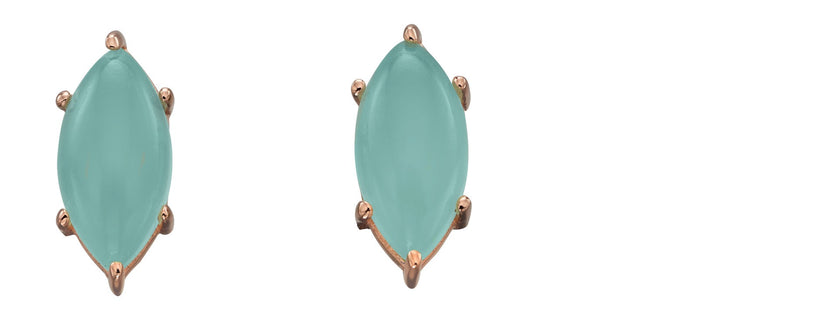 Beginnings Marquise Aqua Chalcedony Earrings