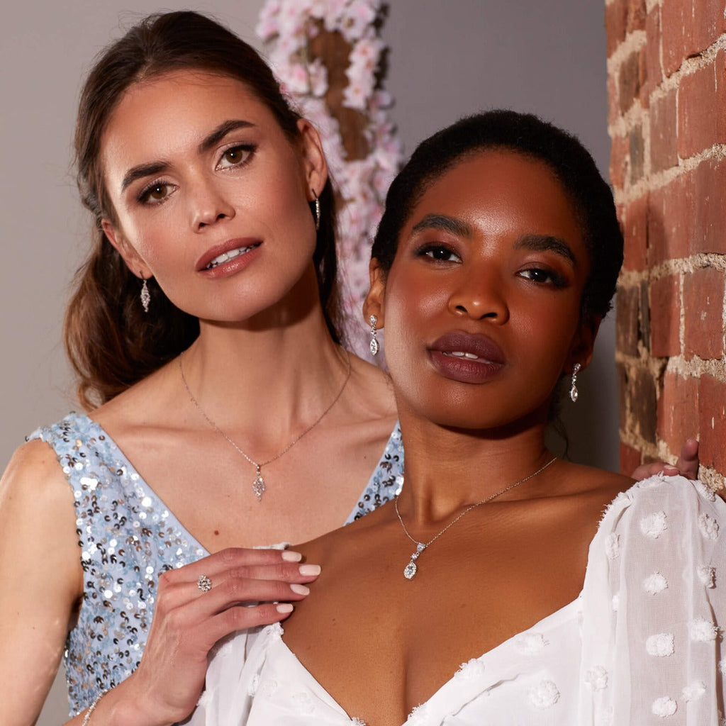 Diamonfire Marquise and Pave Zirconia Drop Earrings