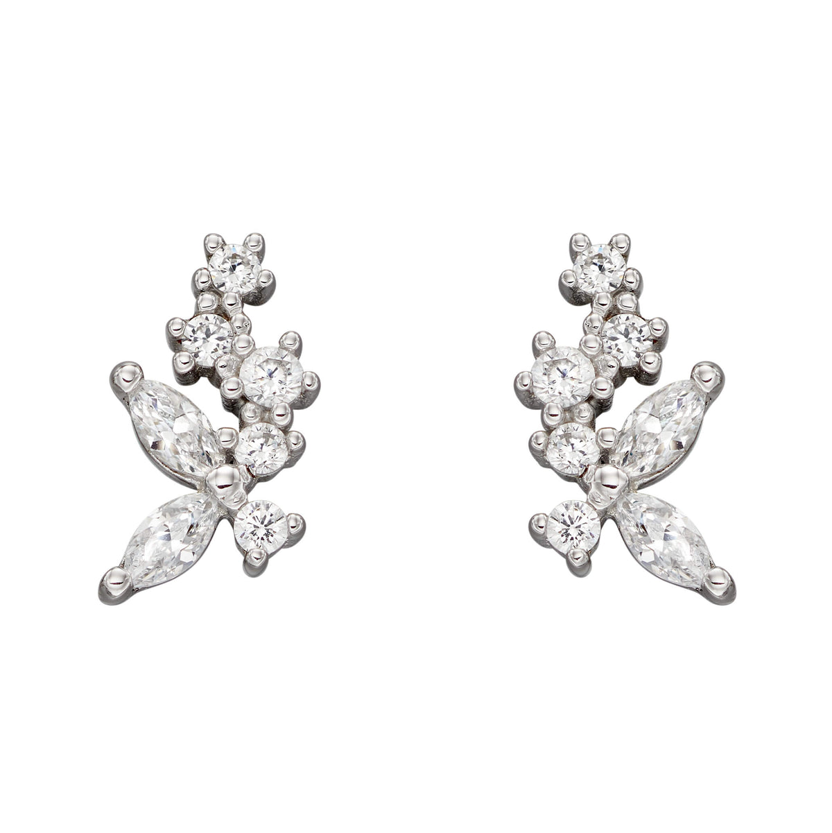 Beginnings Flower Cubic Zirconia Stud Earrings
